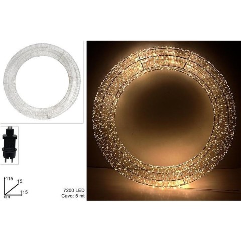 CERCHIO LUMINOSO 115CM 7200LED BIANCO CALDO